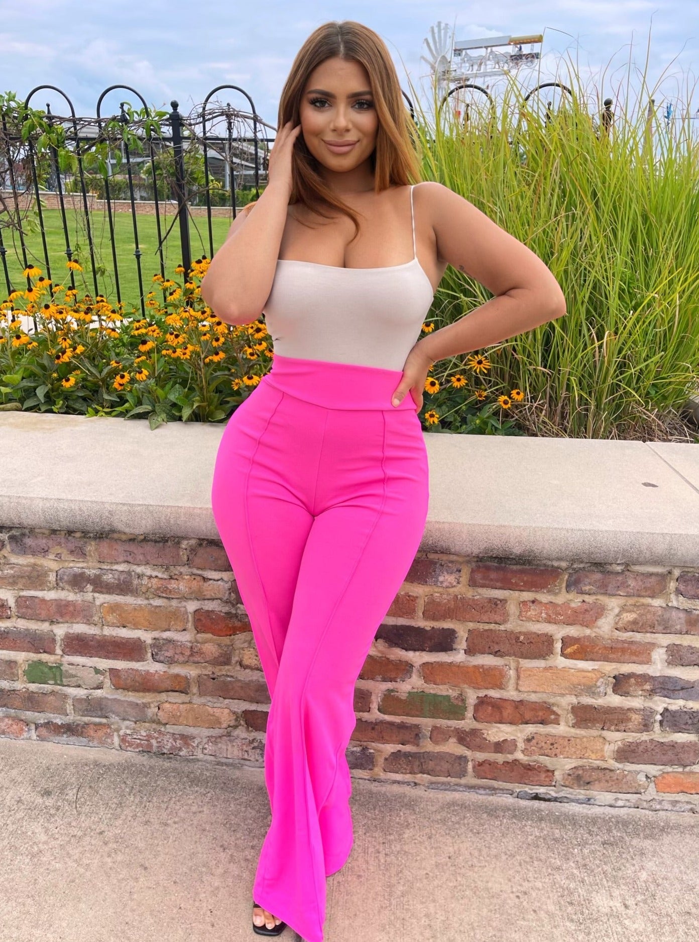 Dressy Pink Pants - Straight A Style | Hot pink pants, Pink dress women,  Neon prom dresses